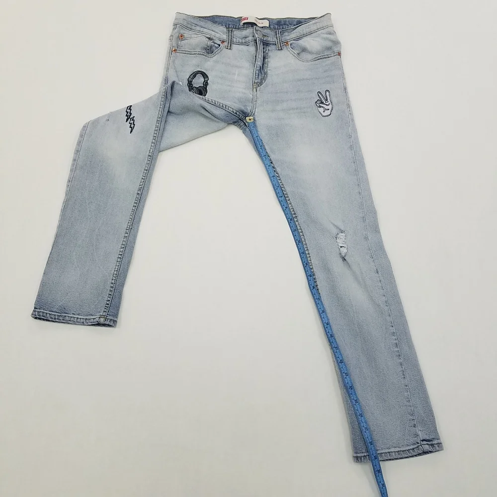 Levi's Big Boys 511 Slim Destruction Patched Jeans